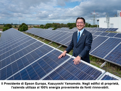 Epson: energia da fonti rinnovabili al 100% negli edifici di sua proprietà