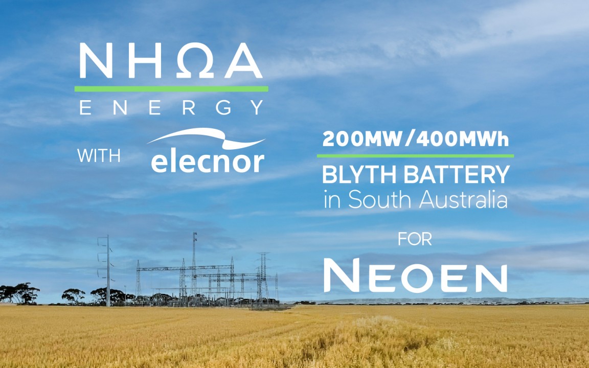 NHOA Energy ed Elecnor per 400MWh di stoccaggio d’energia in Australia per Neoen